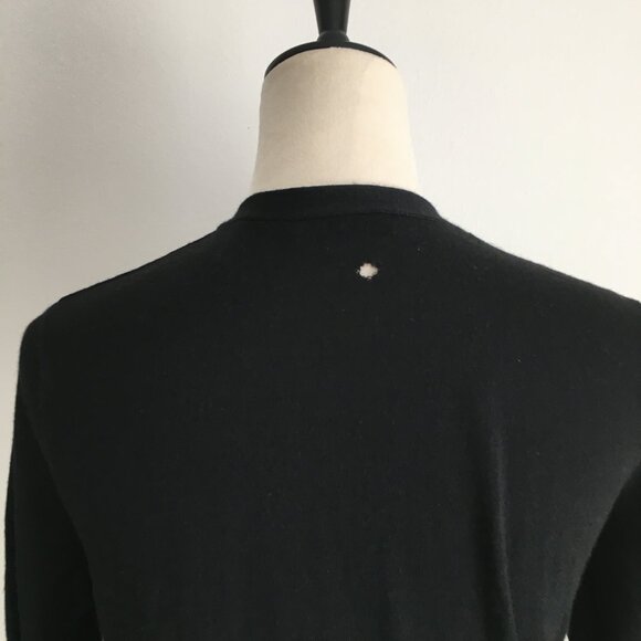 SANDRO Paris Long Sleeve Black 100% Merino Wool Knit Midi-Long Sweater Dress - Picture 14 of 14